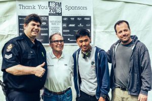 Student Judging Award: (left to right) Sgt. Tim Houchen, Philip Langridge, Bentley owner, Naskarz judge and TVR owner Kip Kallweit.
