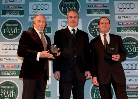 (left to right) Sir Jackie Stewart, Clive Chapman and Jackie Oliver at the February 25, 2013, Motor Sport Magazine event.

