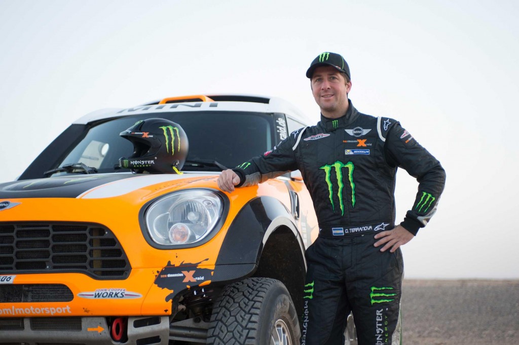 Stephane Peterhansel with his MINI All4 Racing vehicle. Peterhansel made his Paris Dakar Rally debut in 1988 in the motorcycle category.