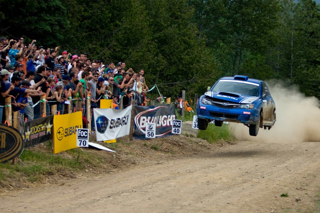 Patrick Richard wows the crowd at Rally Baie Des Chaleurs. Photo: Rocket Rally Racing.