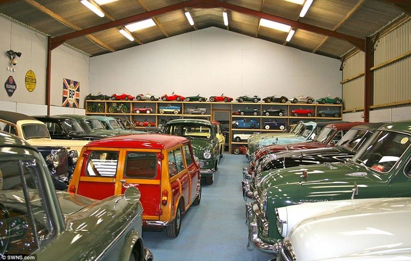 As well as full-size motors, the 450-car collection includes more than 300 miniature pedal cars, as well as a Sinclair C5 from the 1980s.
