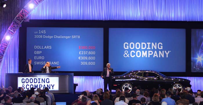 Jay Leno’s 2008 Dodge Challenger SRT8 generated $565,625 in contributions to the USO.
Image copyright and courtesy of Gooding & Company. Photo by Jensen Sutta
