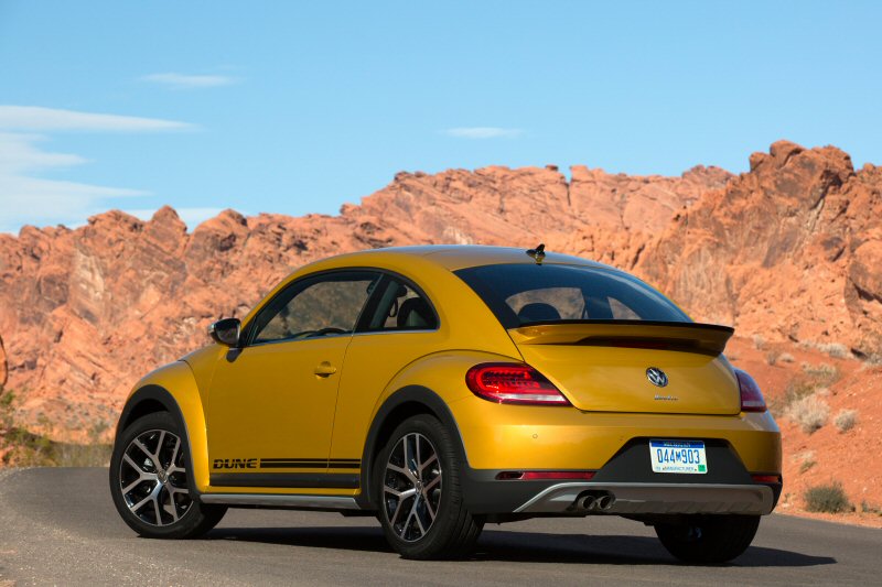 VW's 2016 Dune Buggy comes in a choice of Sandstorm Yellow, Pure White, or Deep Black. 
