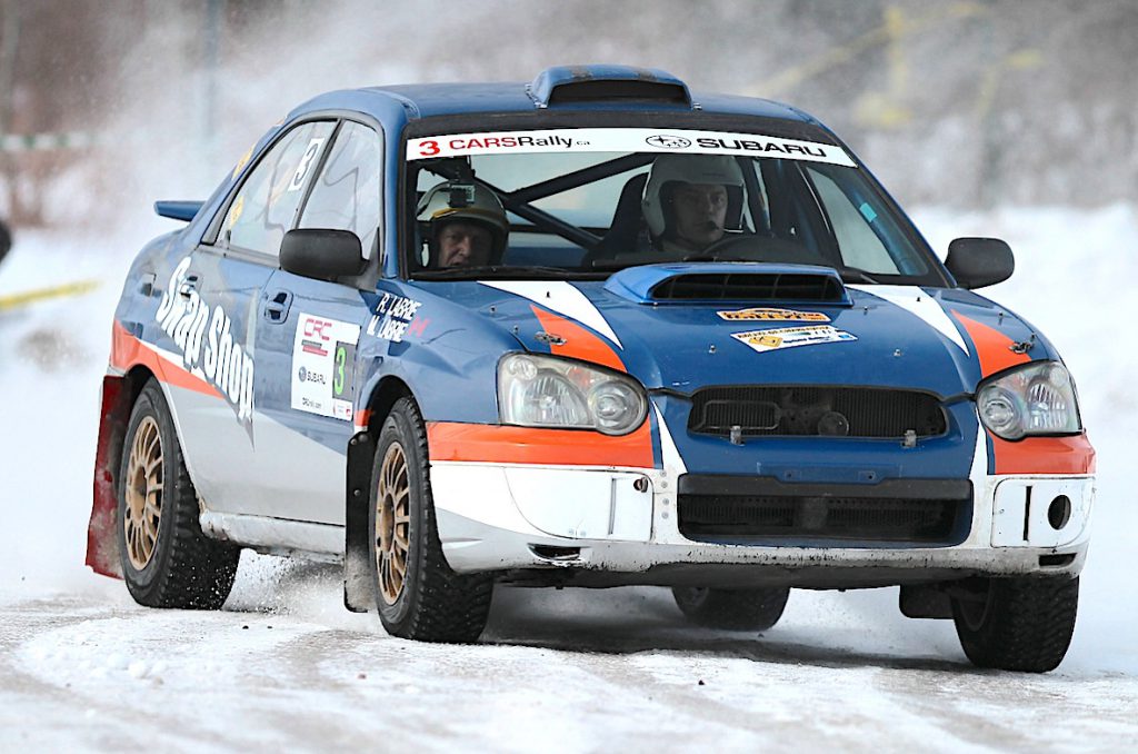 Maxime Labrie and Robert Labrie winners of the 2016 Rallye Perce Neige. Photo courtesy CRC.