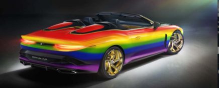 Rainbow-themed winner of Bentley Mulliner Bacalar design contest.