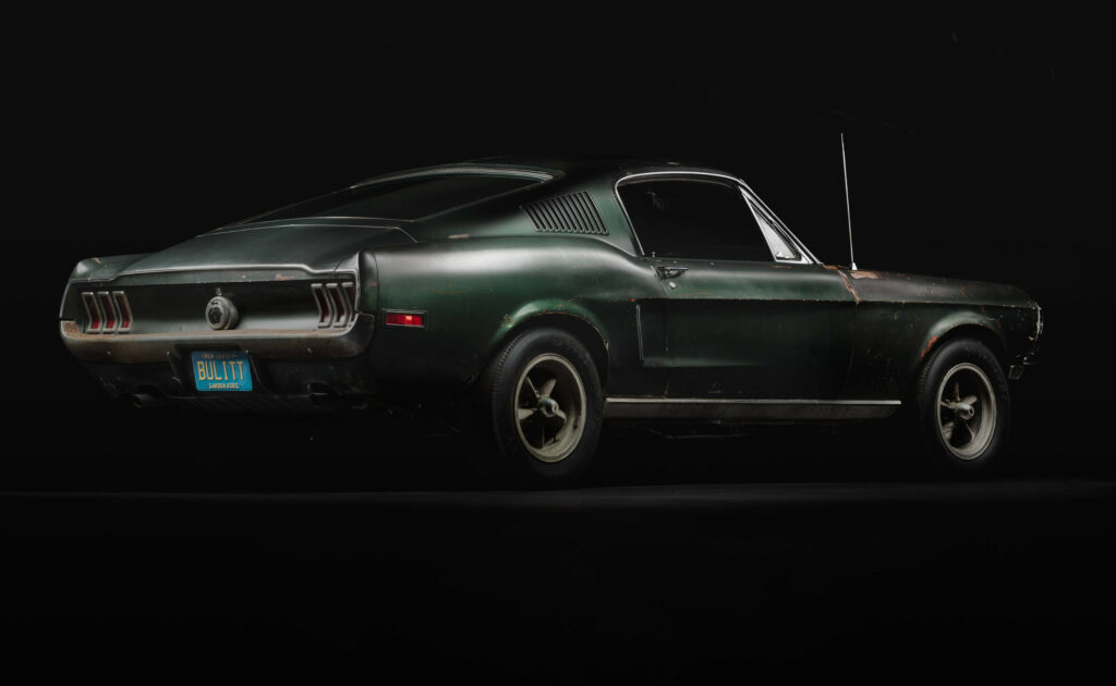 Steve McQueen's Mustang from the film "Bullitt" shows up with a 16,000 per cent increase over a standard Mustang.